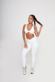 EFFORTLESS V WAISTBAND LEGGINGS IN WHITE